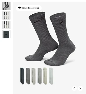 Grijze Nike sokken (6 paar)