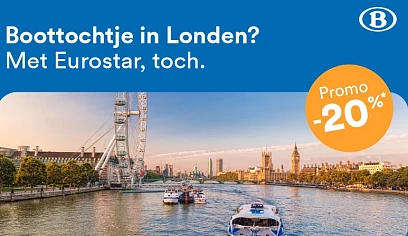 20% korting op tickets in Eurostar Standard en Eurostar Plus