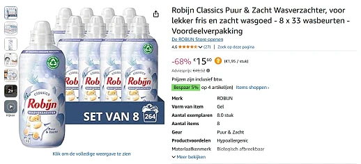 robijn wasverzachter bij amazon