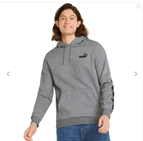 PUMA Essentials+ Tape Fleece Hoodie Grijs Zwart S en M