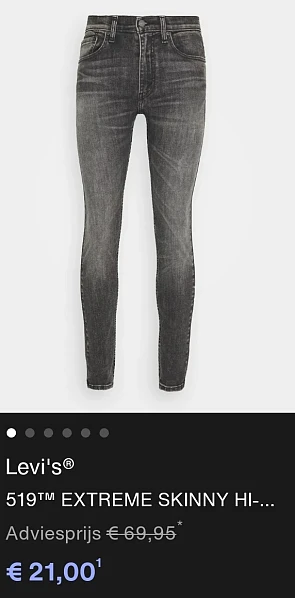 Levi's jeans vanaf 21€, t-shirts aan 10€ en veel meer