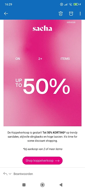 Koppelverkoop sacha tot -50%