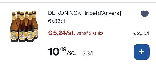 de koninck tripel d'anvers 6X33 cl -50%