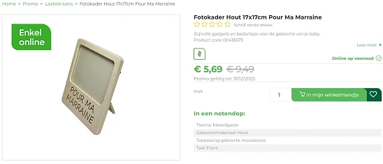 -40% op fotokader voor meter/peter 💚 bij Ava