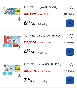 Actimel drinkyoghurt verschillende -50%