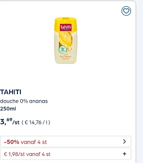 Tahiti -50% extra bij Collect&Go