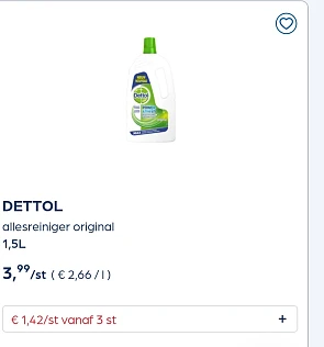 Dettol allesreiniger original 1,5L veel goedkoper