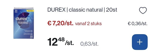 Verschillende durex goedkoper