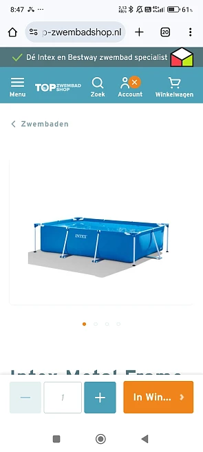Zwembad opzet intex onder 50 euro