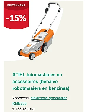 15% korting op Stihl bij aveve