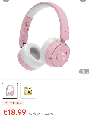 Hello kitty koptelefoon aan 18,99€ bij ochama