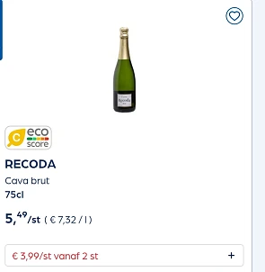 Verschillende recoda cava brut goedkoper