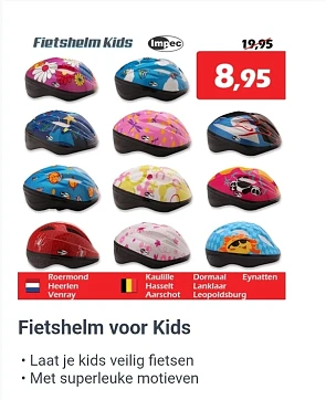 Fietshelmen voor kinderen €8,95 bij Itek