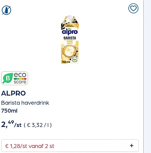 Alpro barista veel goedkoper