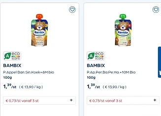 Bambix veel goedkoper bij Collect&Go 🍌🍐🍎🍊🌾