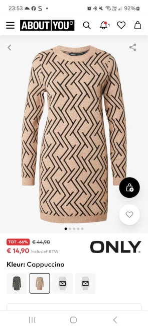 ONLY gebreide jurk 'ONLJENNI' in cappuccino -66% bij aboutyou.be