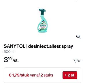 Sanytol spray 50% goedkoper