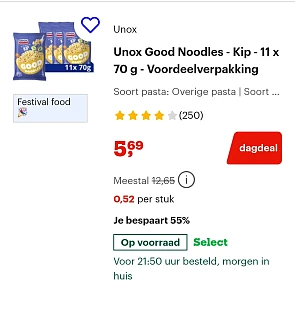 Unox good noodles -55% bij bol.com