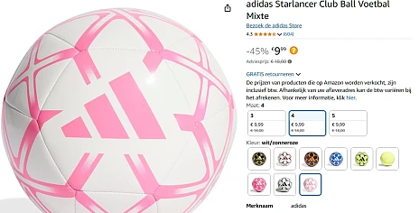adidas voetbal maten 3-4-5