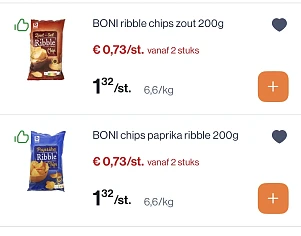 Boni chips goedkoper in Colruyt -35%