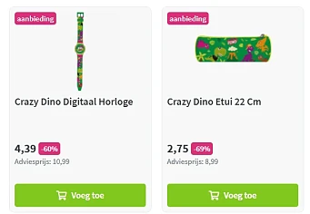 Tot -69% op Crazy Dino items bij Plein