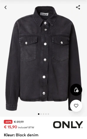 Only tussenjas Onlella in black denim -60% op aboutyou.be