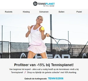 -15% bij Tennisplanet