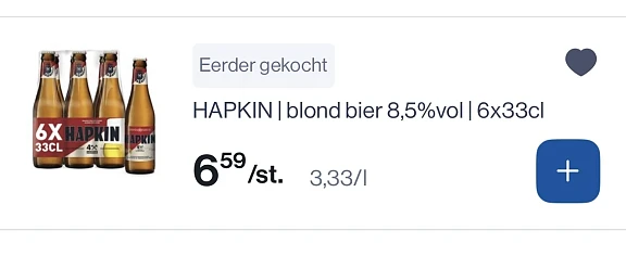 Hapkin blond bier 8,5% 6x33 cl goedkoper