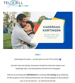 Tel Sell: 15% korting