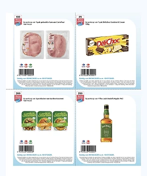 Bonuspunten coupons in gratis food magazine bij Carrefour