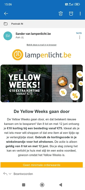 €10 korting bij een besteding vanaf €75 bij lampenlicht