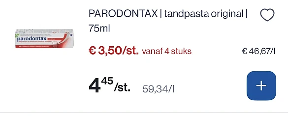 Sensodyne en Parodontax tandpasta reactie Kruidvat pinksterdeals