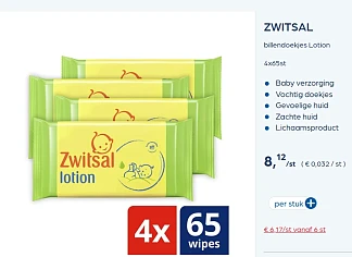 Zwitsal billendoekjes Lotion goedkoper 🔵 Collect&Go