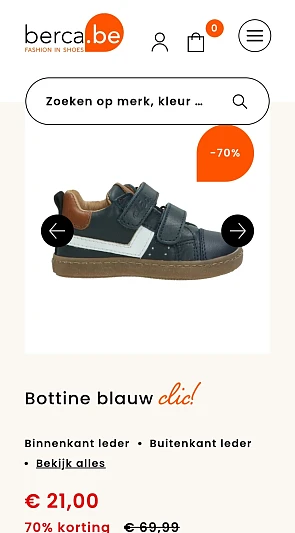 Bottine blauw Clic enkel maat 20 -70% bij Berca