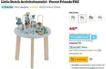 -25% Activiteitentafel Little Dutch bij Bol