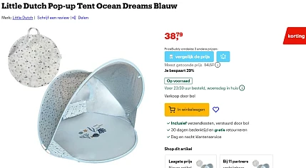 Tot -45% Little Dutch tentje 👶 bij Bol