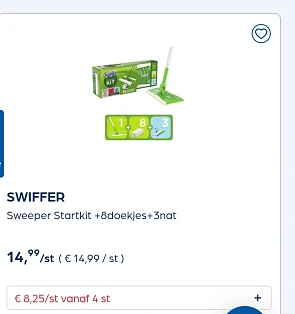 Swiffer sweeper startkit goedkoper