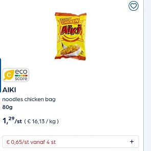 Aiki noodles 50% goedkoper