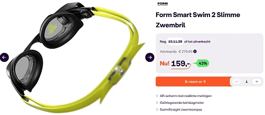 FORM Smart Swim 2 – slimme zwembril met 43% korting bij iBood