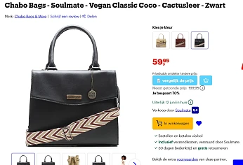 Chabo Bags - Vegan Classic Coco - Cactusleer - Zwart