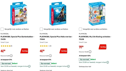playmobil bij bol met 50% korting