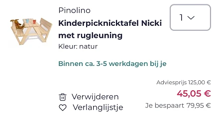 Kinderpicknicktafel