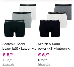 Scotch&soda boxer x3 of x2 voor €5,99 op veepee.be