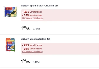 Mooie kortingen op Vileda producten reactie carrefour 2+2