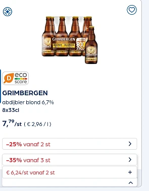 Grimbergen 8x33cl -35% extra