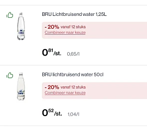 Mooi koopje op bru licht bruisend water bij Colruyt