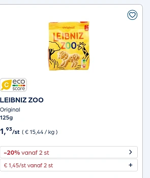 Leibniz zoo koekjes -20% extra