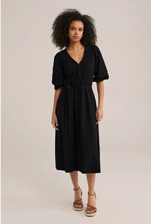 WE Fashion Dames jersey jurk met structuur