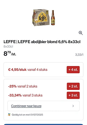 Leffe blond abdijbier 8x33 cl mooie korting