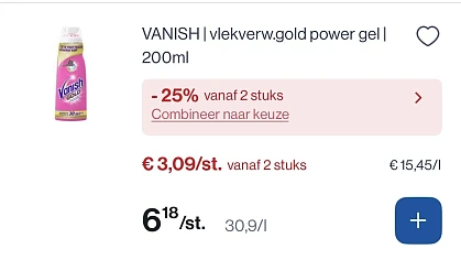 Vanish met -25 % korting bovenop goedkopere prijs
